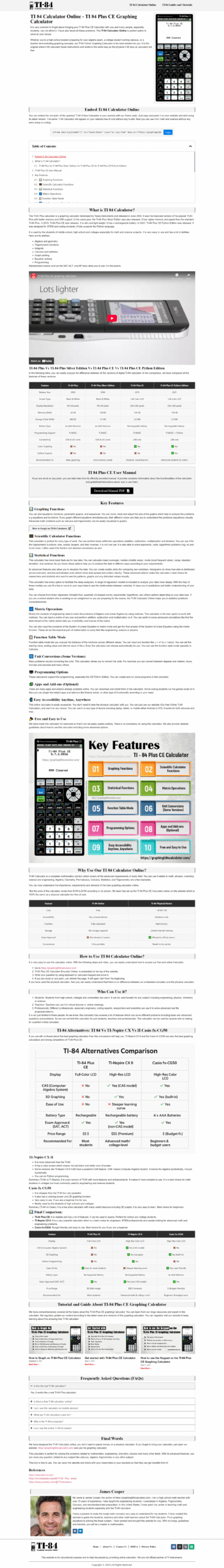 TI 84 Calculator Online